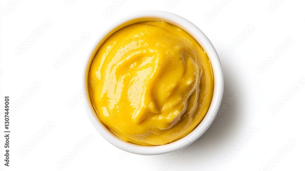 Yellow mustard sauce, spread isolated on white background, top view, 32k Resolution Yellow mustard sauce, spread isolated on white background, top view, 32k Resolution