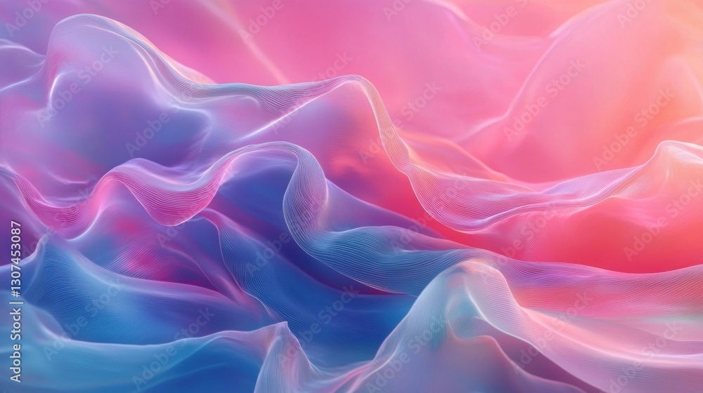 Colorful and flowing abstract rendering of waves and layers Colorful and flowing abstract rendering of waves and layers