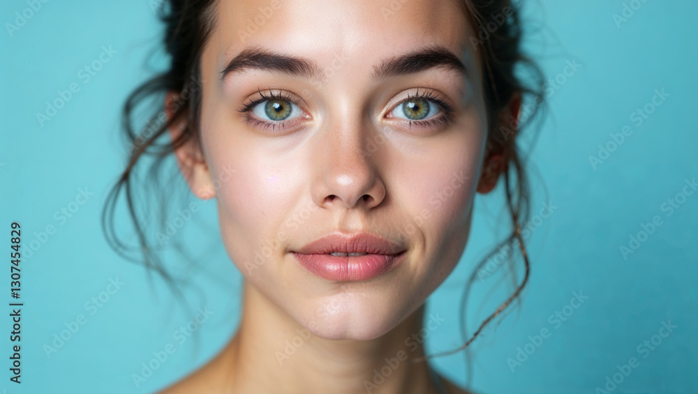 Portrait of young woman with perfect skin showing natural beauty Portrait of young woman with perfect skin showing natural beauty