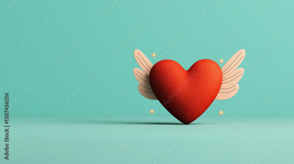 creative heart with soft pastel wings, symbolizing love and joy creative heart with soft pastel wings, symbolizing love and joy