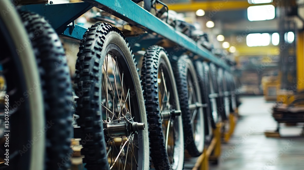 Fototapeta premium Bicycle production in a factory 