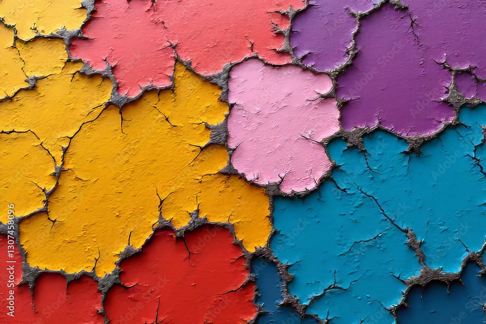 Obraz premium Colorful Cracked Abstract Painting Texture