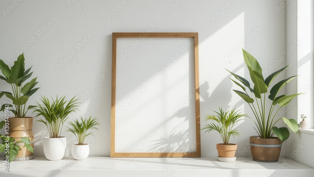Empty Frame, Plants, Sunlight, Interior Empty Frame, Plants, Sunlight, Interior
