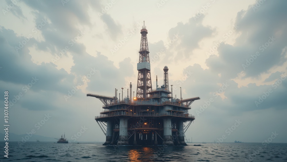 Offshore Oil Rig at Dusk Offshore Oil Rig at Dusk