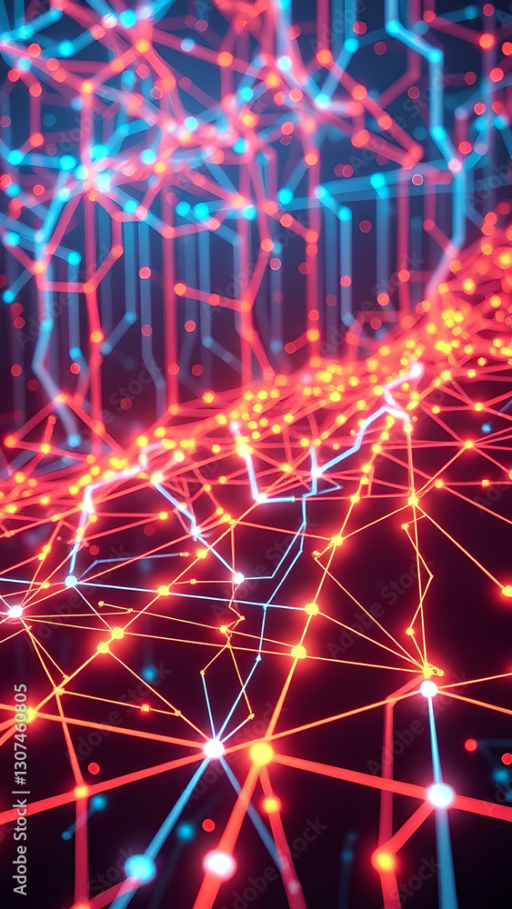 Abstract Digital Network: Futuristic Technology Grid Abstract Digital Network: Futuristic Technology Grid