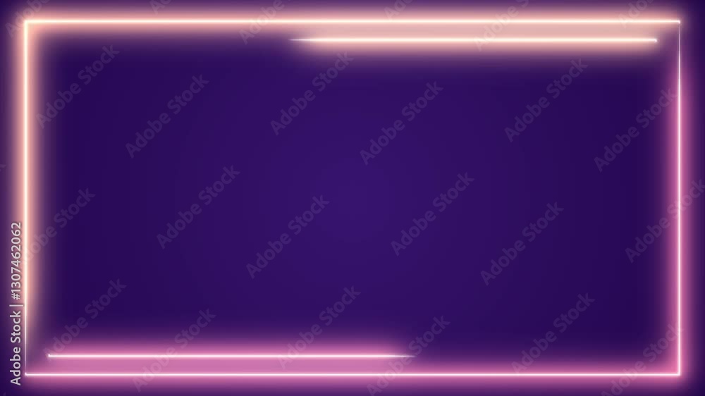 Animated purple backdrop with a glowing neon frame in light orange. 4K looping, perfect for modern and minimalist visuals. Animated purple backdrop with a glowing neon frame in light orange. 4K looping, perfect for modern and minimalist visuals.