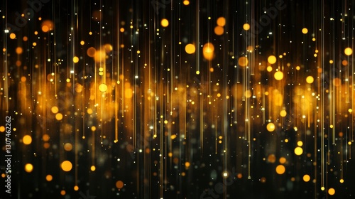 Abstract golden particles falling