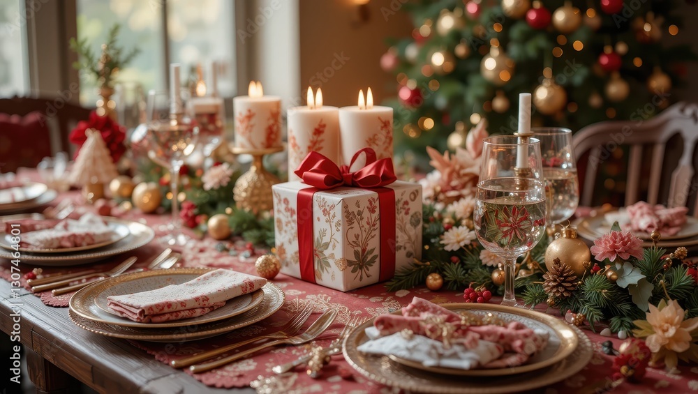 Festive Christmas Dinner Table Setting (2) Festive Christmas Dinner Table Setting (2)