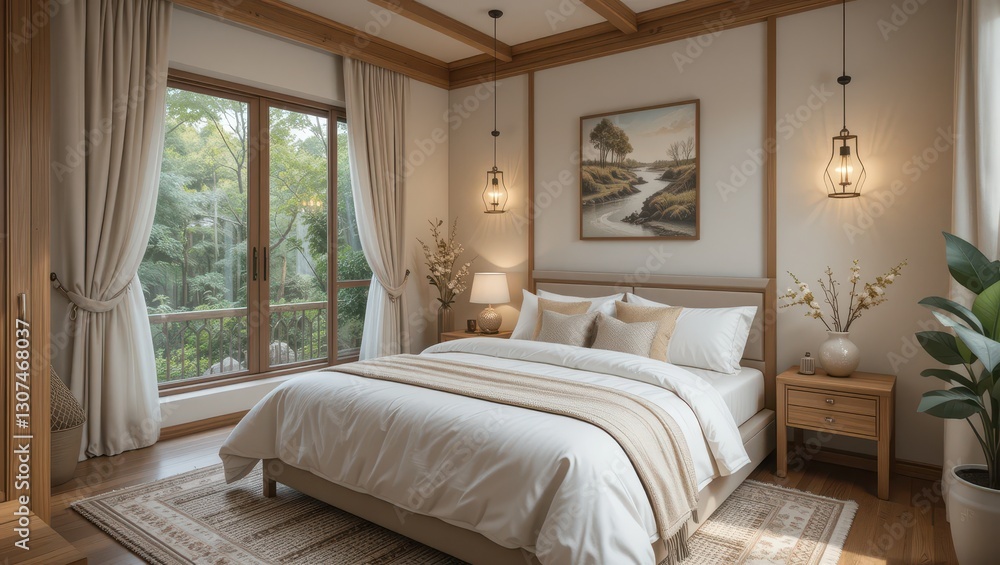 Cozy Bedroom with Garden View Cozy Bedroom with Garden View