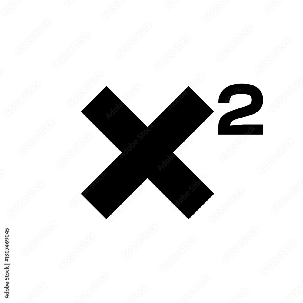 Obraz premium X2 Squared icon math symbol modern simple template