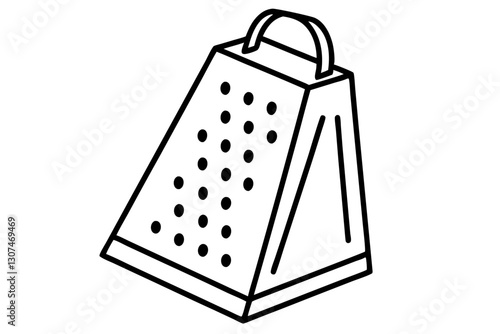 Abstract Grater Line Drawing Vector for Culinary Themes

