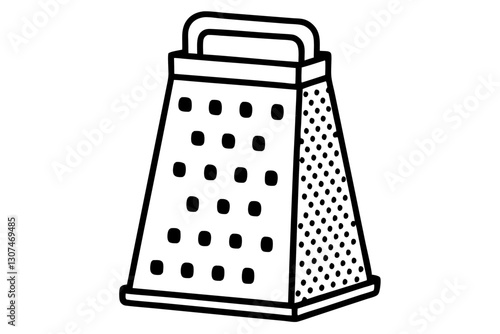 Abstract Grater Line Drawing Vector for Culinary Themes

