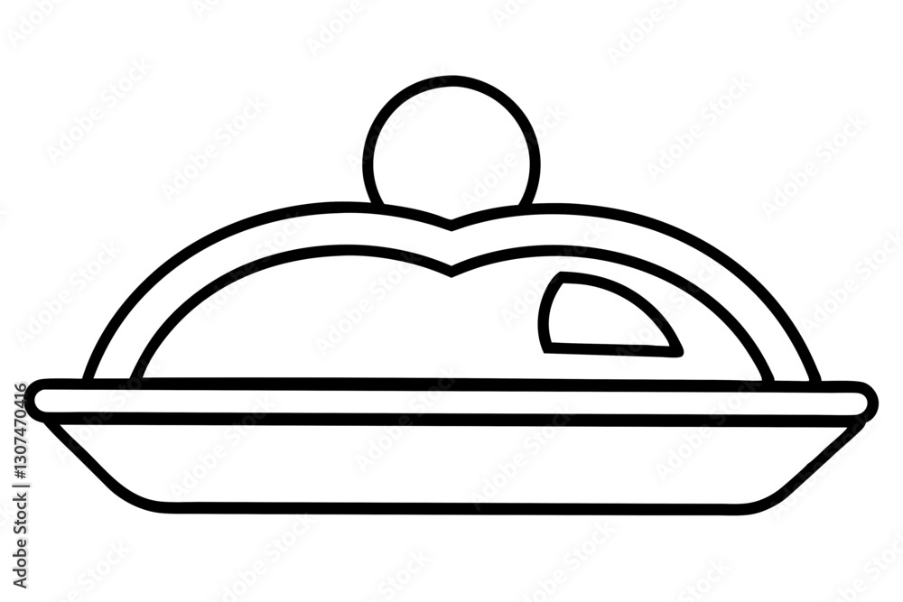 Fototapeta premium Abstract Outline of Butter Dish for Breakfast Illustrations