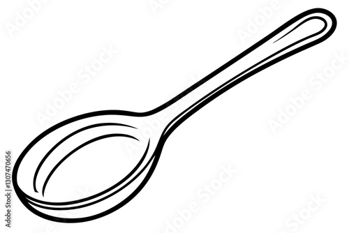 Abstract Wooden Spoon Outline Vector for Rustic Cooking Themes

