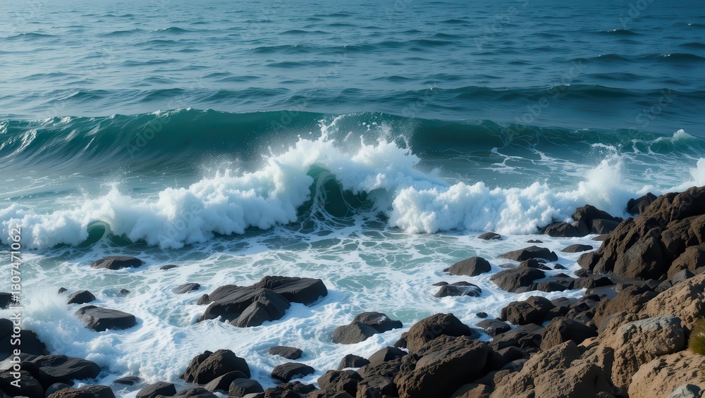 Coastal Waves Crashing on Rocks Coastal Waves Crashing on Rocks