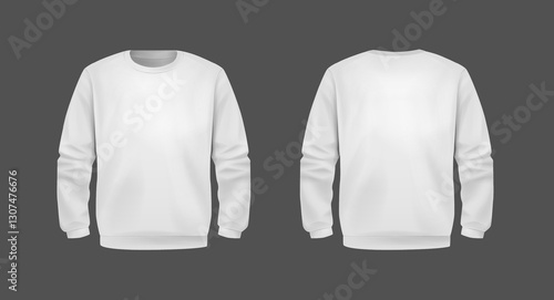 Stylish White Unisex Hoodie. Front and Back View. Sports hoodies. Cozy clothes.