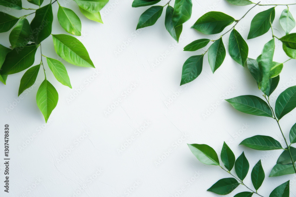 Subtle Natural Patterns, Leaves on a White Wall Subtle Natural Patterns, Leaves on a White Wall