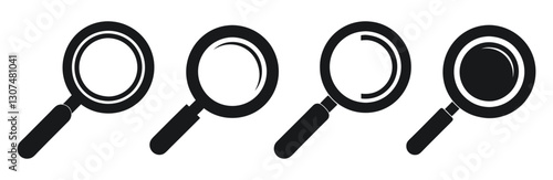 Wallpaper Mural Four Magnifying Glass Icons in Various Angles and Positions Torontodigital.ca