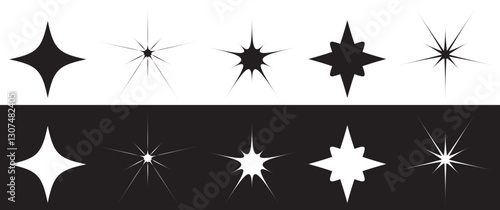 black star icons set.Vector illustration