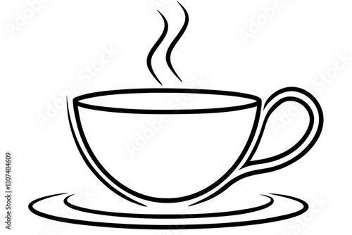 Minimalist Teacup Line Art for Elegant Café Design

