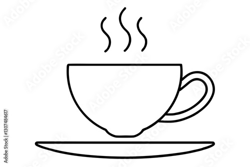 Minimalist Teacup Line Art for Elegant Café Design

