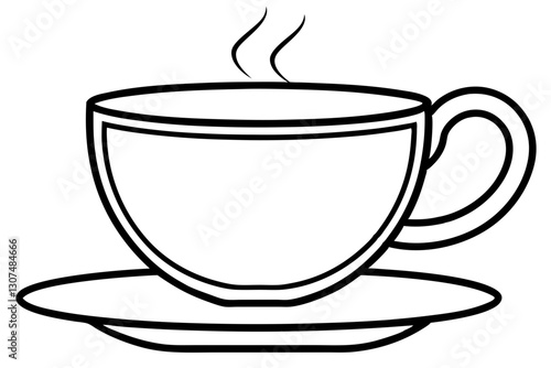 Minimalist Teacup Line Art for Elegant Café Design

