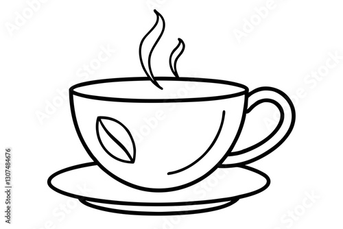 Minimalist Teacup Line Art for Elegant Café Design

