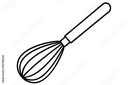 Minimalist Whisk Line Art for Baking and Kitchen Design


