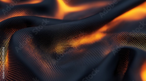 Close-up of hyper-realistic fire-resistant fabric showcasing vibrant colors and texture