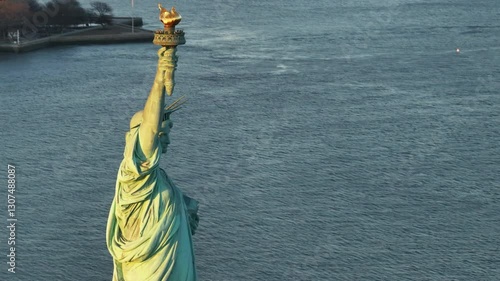 The Statue of Liberty at sunset