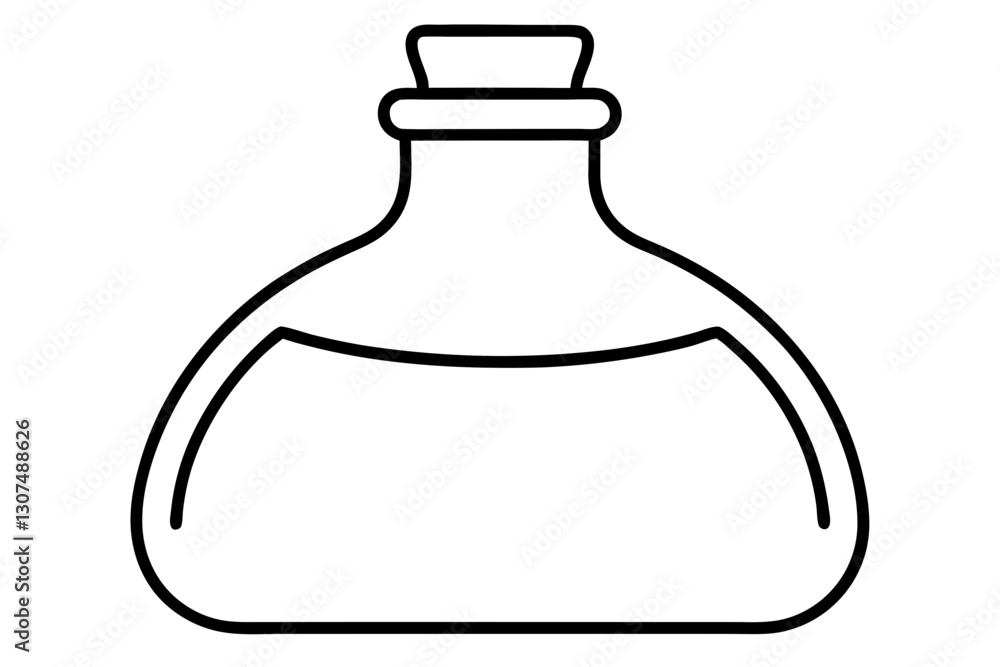 Obraz premium Minimal Line Drawing of Dish Soap Bottle for Home and Cleaning Design