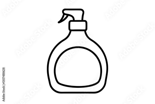 Minimal Line Drawing of Dish Soap Bottle for Home and Cleaning Design

