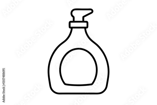 Minimal Line Drawing of Dish Soap Bottle for Home and Cleaning Design

