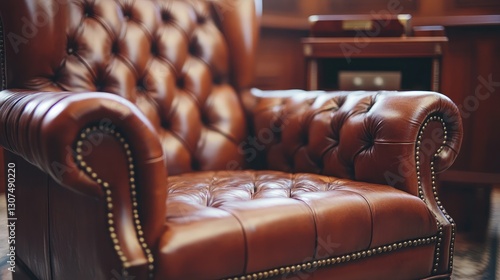 A luxury hotel cigar lounge featuring rich leather chairs, dark wood paneling, and a well-stocked humidor, exuding a classic ambiance.