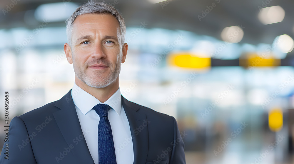 A Business Traveler Head and Shoulders Portrait, Standing with Confident Expression
A Business Traveler Head and Shoulders Portrait, Standing with Confident Expression