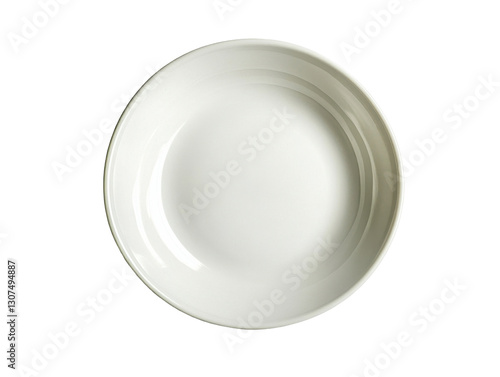 Isolated Empty White Deep Plate