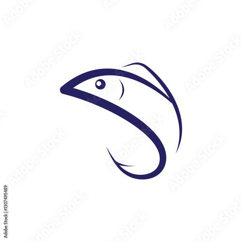 Bait Lure Fish Hook Jig for Fish Angler Sport Fishing logo design