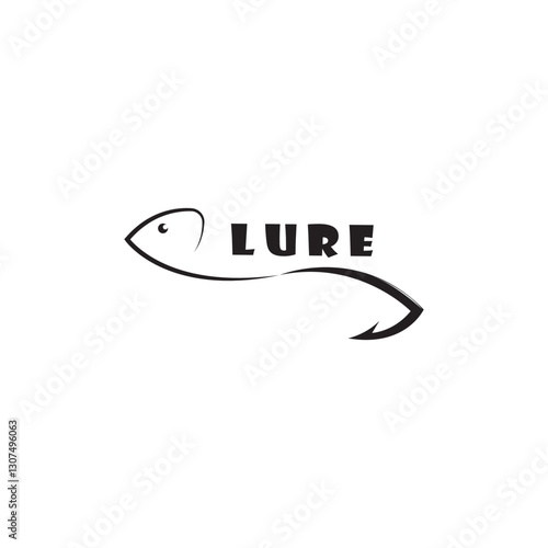 Bait Lure Fish Hook Jig for Fish Angler Sport Fishing logo design