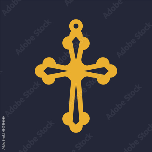 Vector design for earring, pendant, bracelet or keychain with cross shape. Decorative religion jewelry laser cut template. Cnc cutting with metal, wood or leather