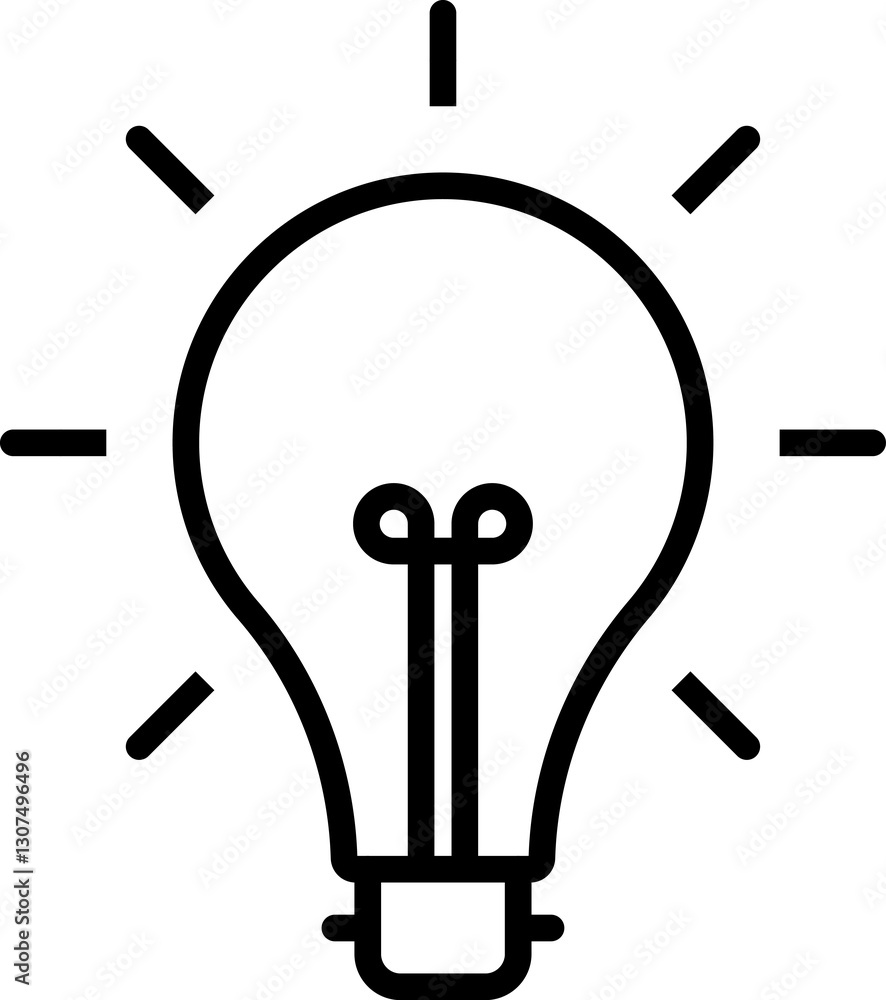 Light Bulb line icon, isolated on white background. Idea sign, solution, thinking concept. Lighting Electric lamp, electricity, shine, shiny. Flat style for graphic design, logo, web site, UI. Light Bulb line icon, isolated on white background. Idea sign, solution, thinking concept. Lighting Electric lamp, electricity, shine, shiny. Flat style for graphic design, logo, web site, UI.