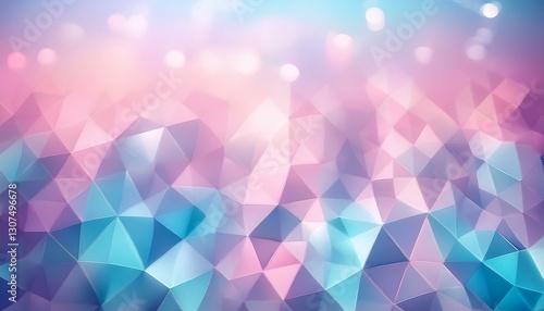 A pastel gradient fading from pink to soft turquoise, with light polygons