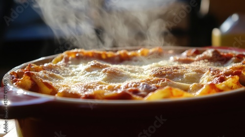 Wallpaper Mural A steaming dish of lasagna with layers of pasta, ricotta, tomato sauce, and melted mozzarella. Torontodigital.ca