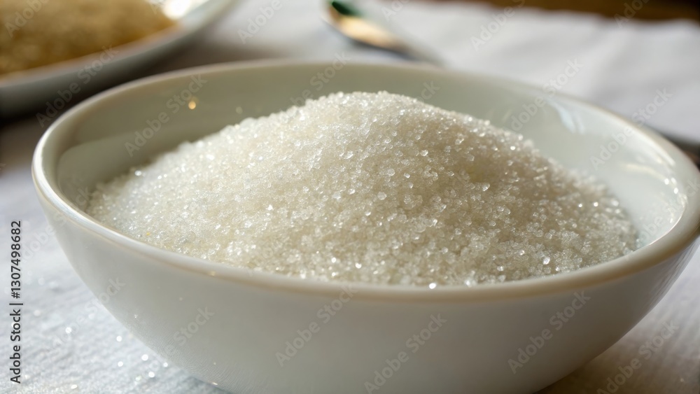 Pouring granulated sugar kitchen counter food photography bright environment close-up view culinary concept Pouring granulated sugar kitchen counter food photography bright environment close-up view culinary concept
