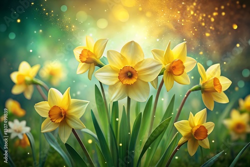 Vibrant Yellow Daffodils – Ethereal Floral Artwork