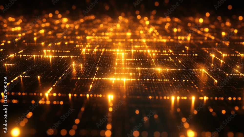 Abstract gold digital grid network. Abstract gold digital grid network.