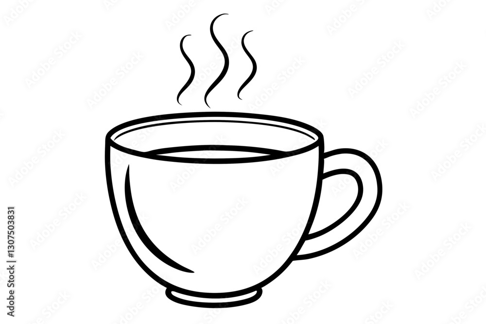 Coffee Mug Line Art | Stylized Vector Cup with Steam Illustration
Coffee Mug Line Art | Stylized Vector Cup with Steam Illustration
