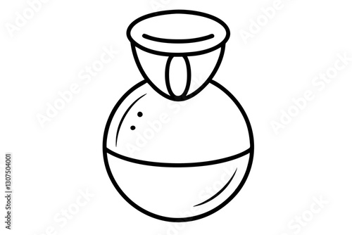 Minimalist Kitchen Timer Line Drawing – Cooking Icon Vector

