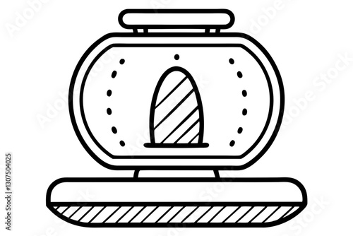 Minimalist Kitchen Timer Line Drawing – Cooking Icon Vector

