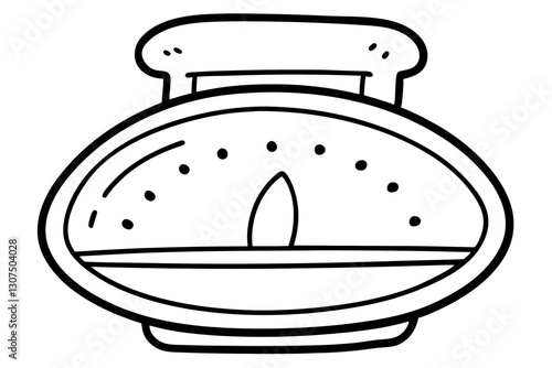 Minimalist Kitchen Timer Line Drawing – Cooking Icon Vector

