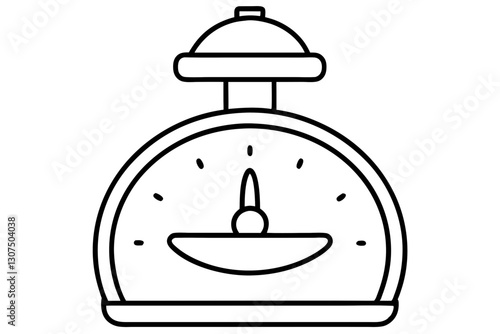 Minimalist Kitchen Timer Line Drawing – Cooking Icon Vector

